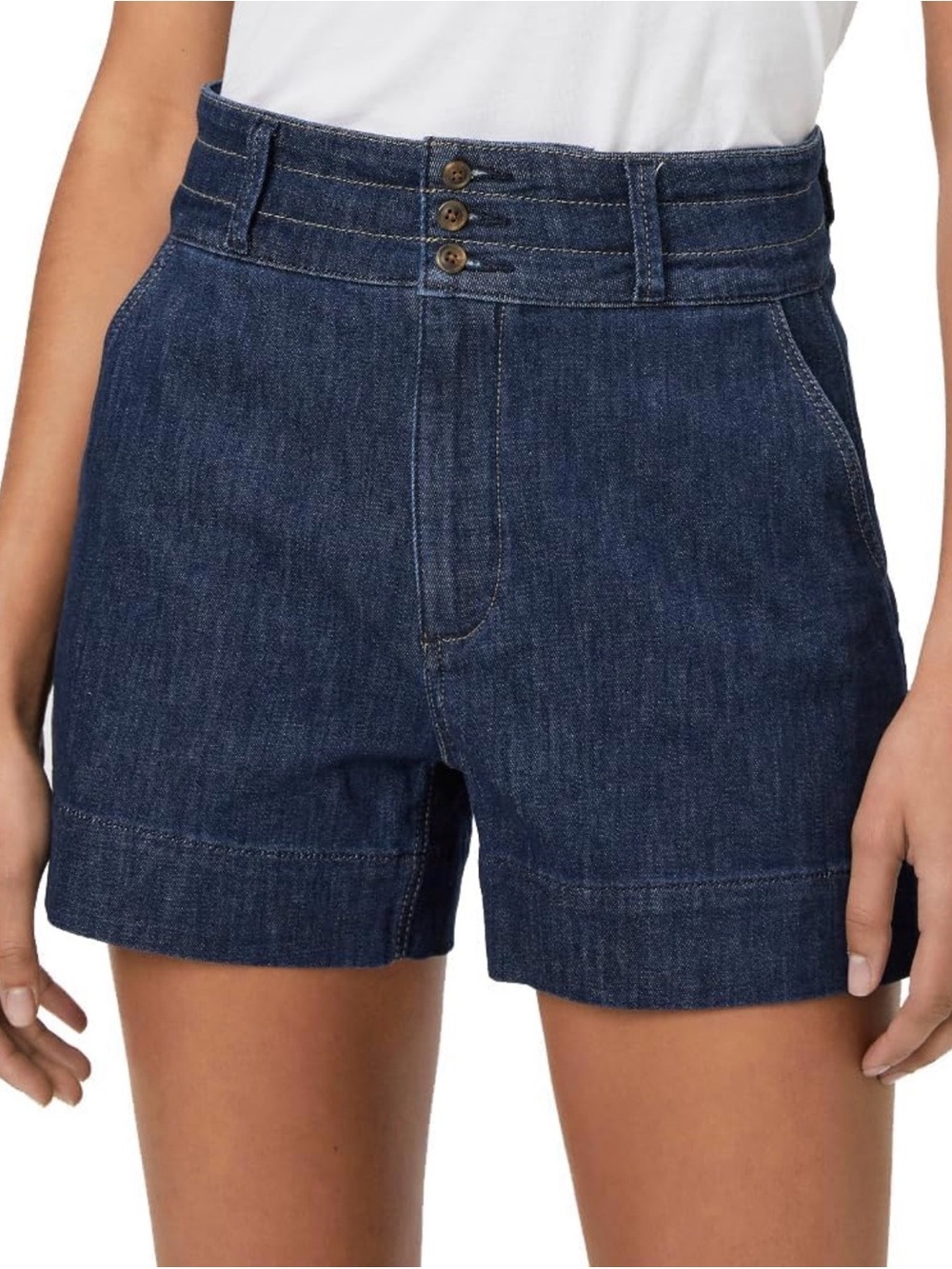 PAIGE Women's Dani Wide Waistband Short with Triple Button